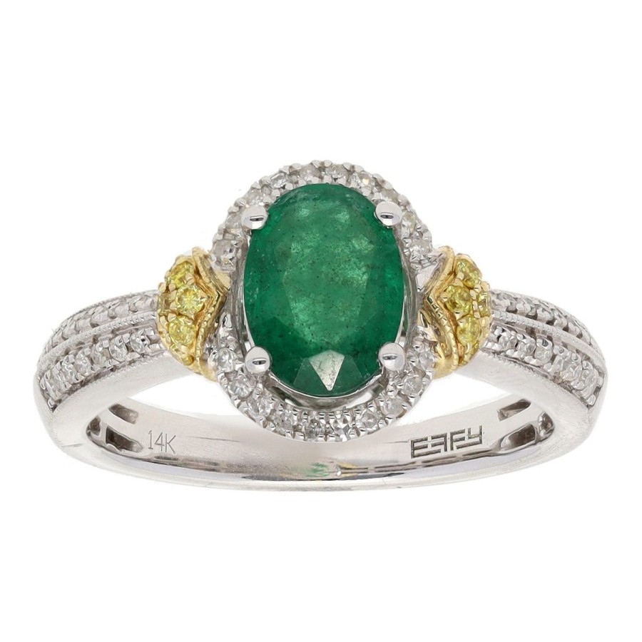 Gem Shopping Effy Emerald And Diamond Ring In 14K | Emerald