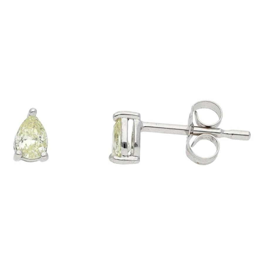 Gem Shopping Pear Diamond Stud Earrings In 14K White Gold | Diamond