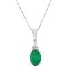 Gem Shopping Gem Bleu Emerald And Diamond Pendant In 14K | Emerald