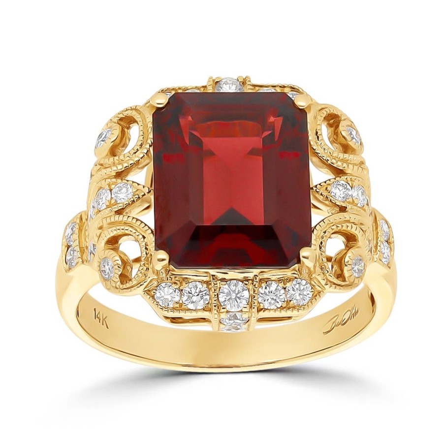 Gem Shopping Cut By Ben Ant Hill Garnet And Diamond Ring In 14K | Garnet