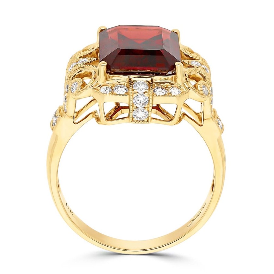 Gem Shopping Cut By Ben Ant Hill Garnet And Diamond Ring In 14K | Garnet