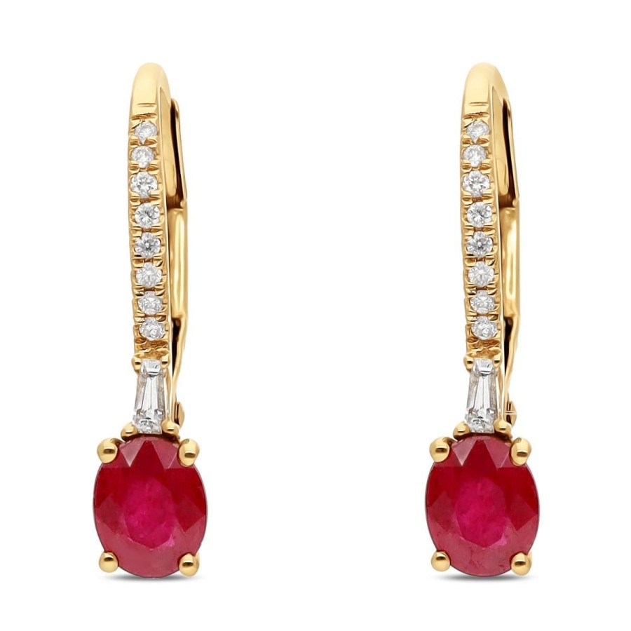 Gem Shopping Cirari Couture Jewels Ruby And Diamond Earrings In 14K | Ruby