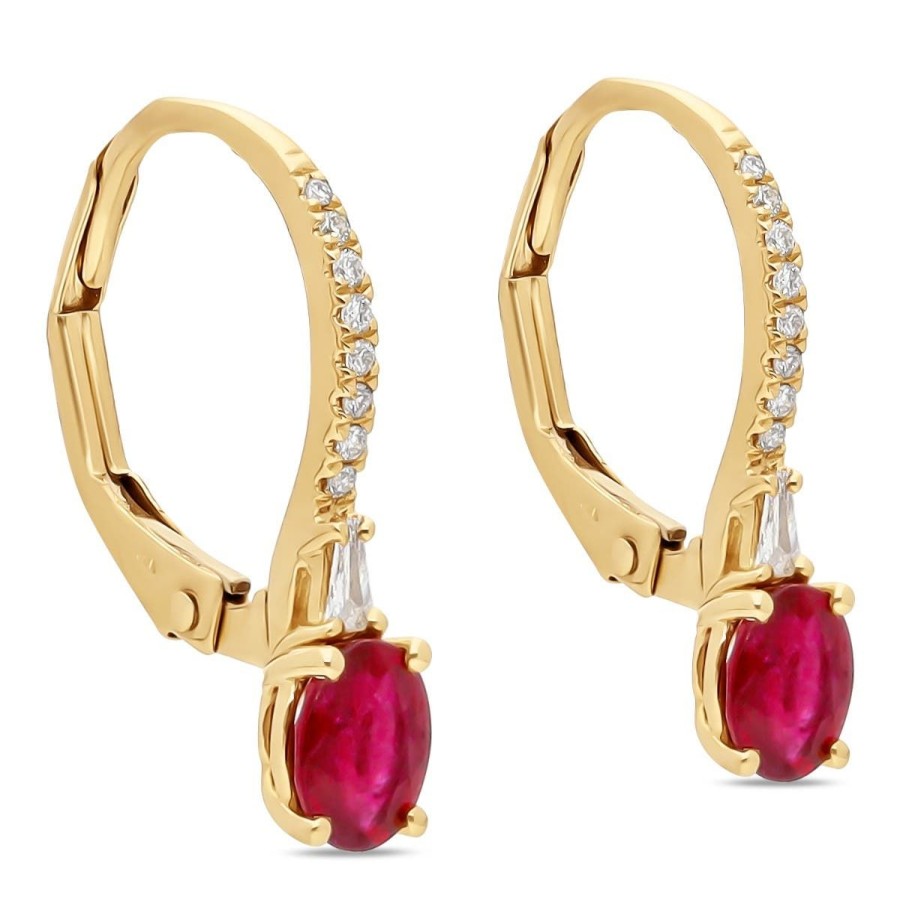 Gem Shopping Cirari Couture Jewels Ruby And Diamond Earrings In 14K | Ruby