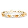 Gem Shopping Mandarin Garnet And Diamond Bracelet In 14K Yellow Gold | Garnet