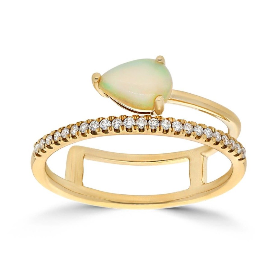 Gem Shopping Cirari Couture Opal And Diamond Ring In 10K | Opal