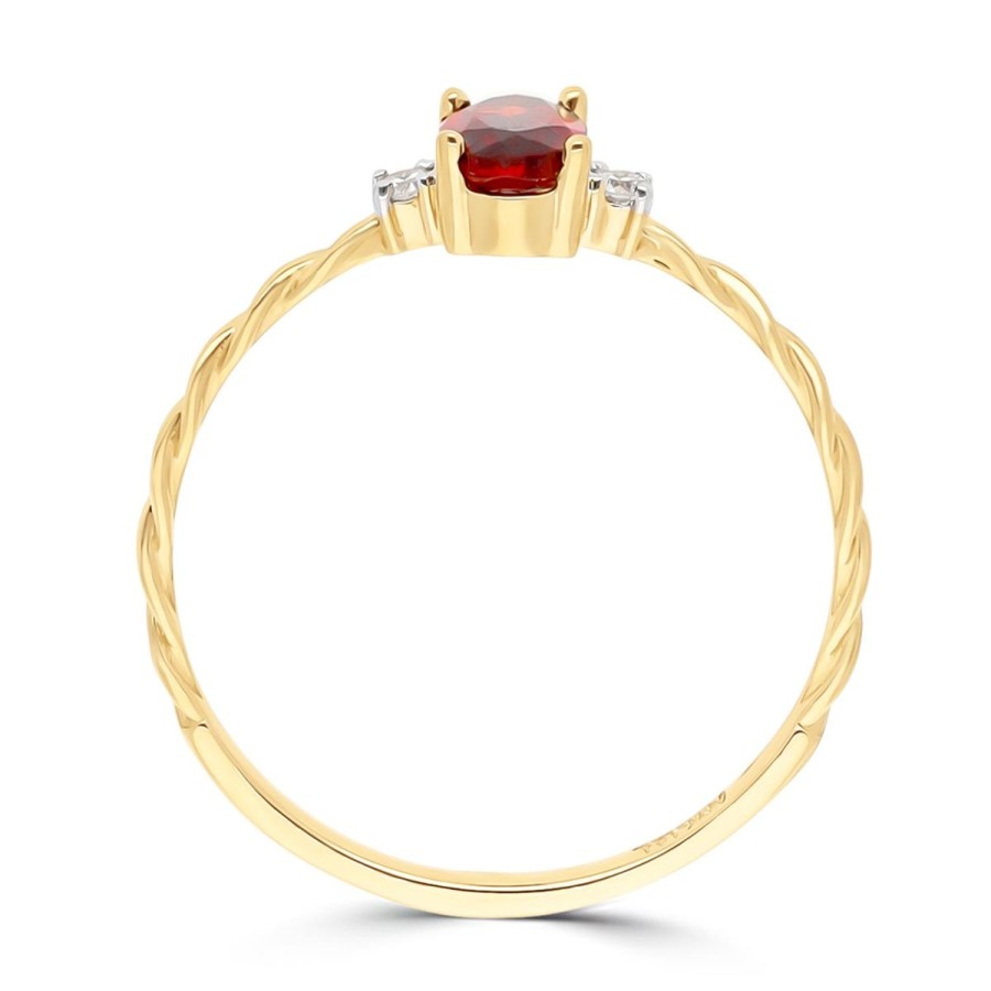 Gem Shopping Brevani Garnet And Diamond Ring In 14K | Garnet