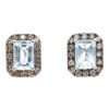 Gem Shopping Effy Aquamarine And Diamond Stud Earrings In 14K | Aquamarine