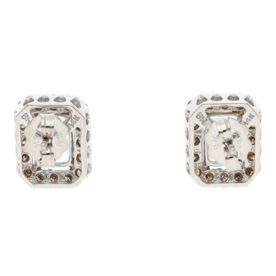 Gem Shopping Effy Aquamarine And Diamond Stud Earrings In 14K | Aquamarine