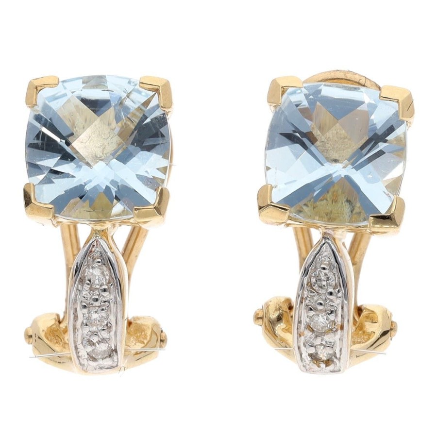 Gem Shopping Effy Aquamarine And Diamond Earrings In 14K | Aquamarine