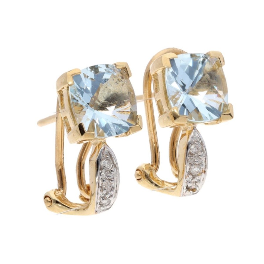 Gem Shopping Effy Aquamarine And Diamond Earrings In 14K | Aquamarine