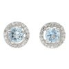 Gem Shopping Lali Jewels Aquamarine And Diamond Stud Earrings In 14K White Gold | Aquamarine