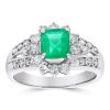 Gem Shopping Cirari Couture Jewels Emerald And Diamond Ring In 900 Platinum | Emerald