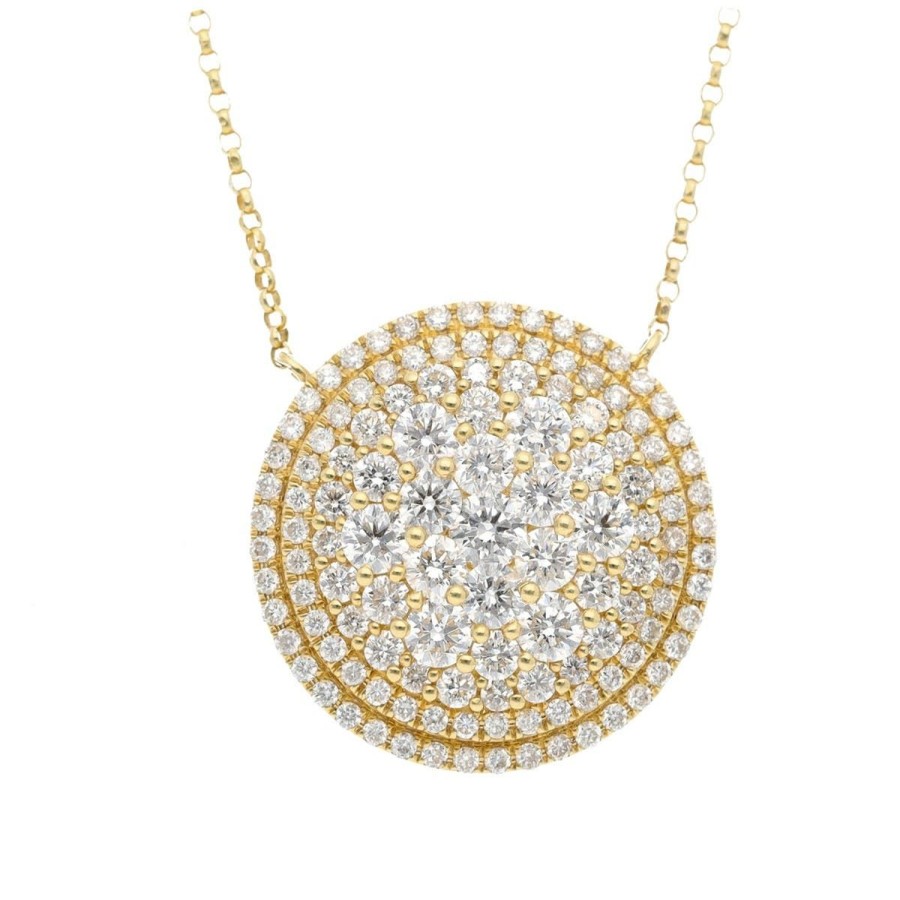 Gem Shopping Effy Diamond Disc Necklace In 18K Yellow Gold | Diamond