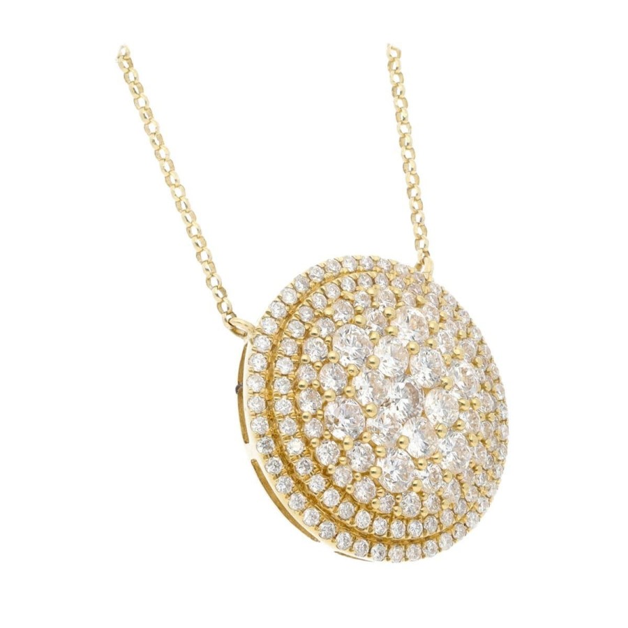 Gem Shopping Effy Diamond Disc Necklace In 18K Yellow Gold | Diamond