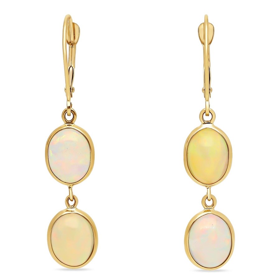 Gem Shopping Cut By Ben Opal Lever Back Earrings In 14K | Opal