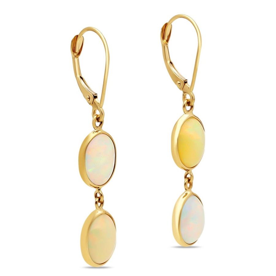 Gem Shopping Cut By Ben Opal Lever Back Earrings In 14K | Opal