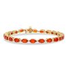 Gem Shopping Cut By Ben Fire Opal And Diamond Bracelet In 14K | Fire Opal