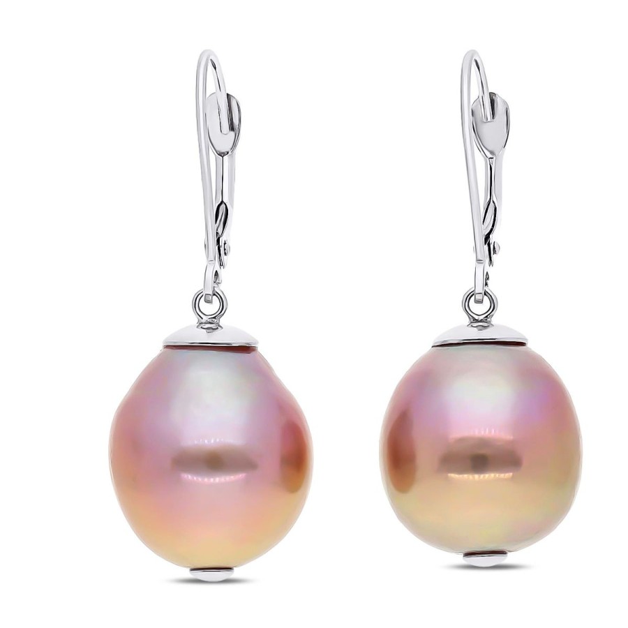 Gem Shopping Cut By Ben Freshwater Pearl Dangle Earrings In 14K | Pearl