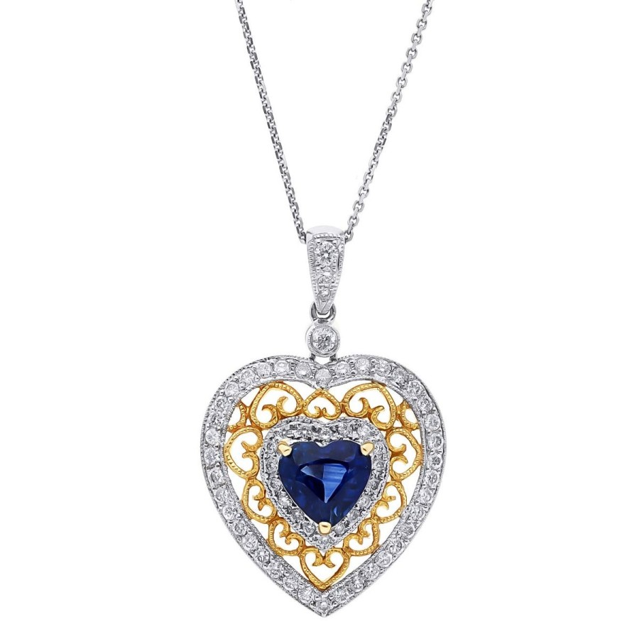 Gem Shopping Cut By Ben Sapphire And Diamond Pendant In 18K | Sapphire