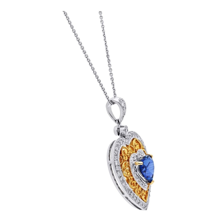 Gem Shopping Cut By Ben Sapphire And Diamond Pendant In 18K | Sapphire