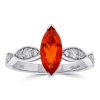 Gem Shopping Fire Opal And Diamond Ring In 14K | Fire Opal