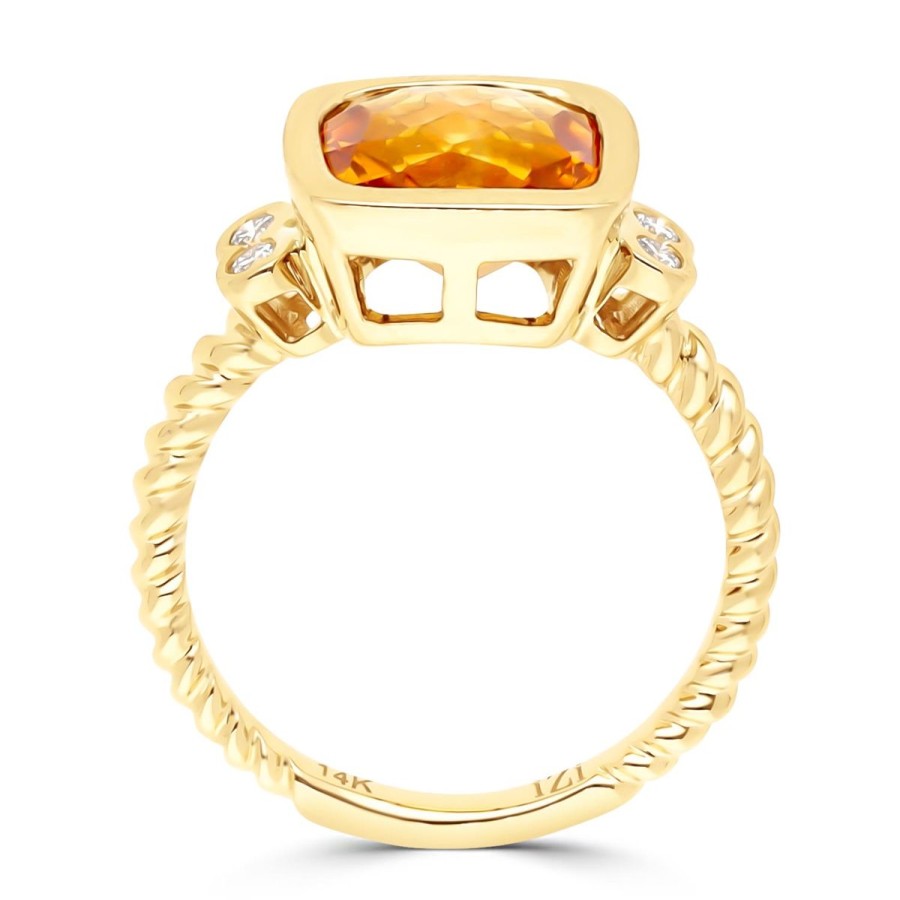 Gem Shopping Citrine And Diamond Cocktail Ring In 14K | Citrine