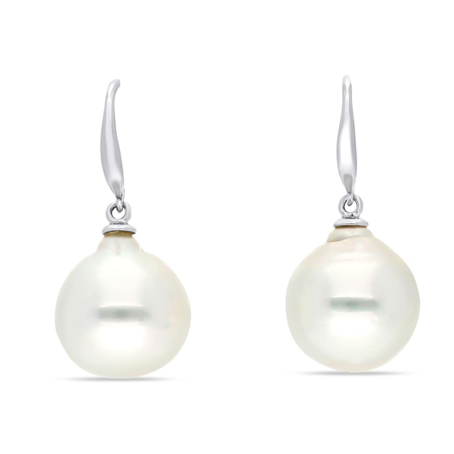 Gem Shopping Aquarian Pearls Cultured South Sea Pearl Earrings In Sterling Silver | Pearl