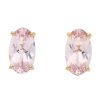 Gem Shopping Morganite Oval Stud Earrings In 14K Yellow Gold | Morganite