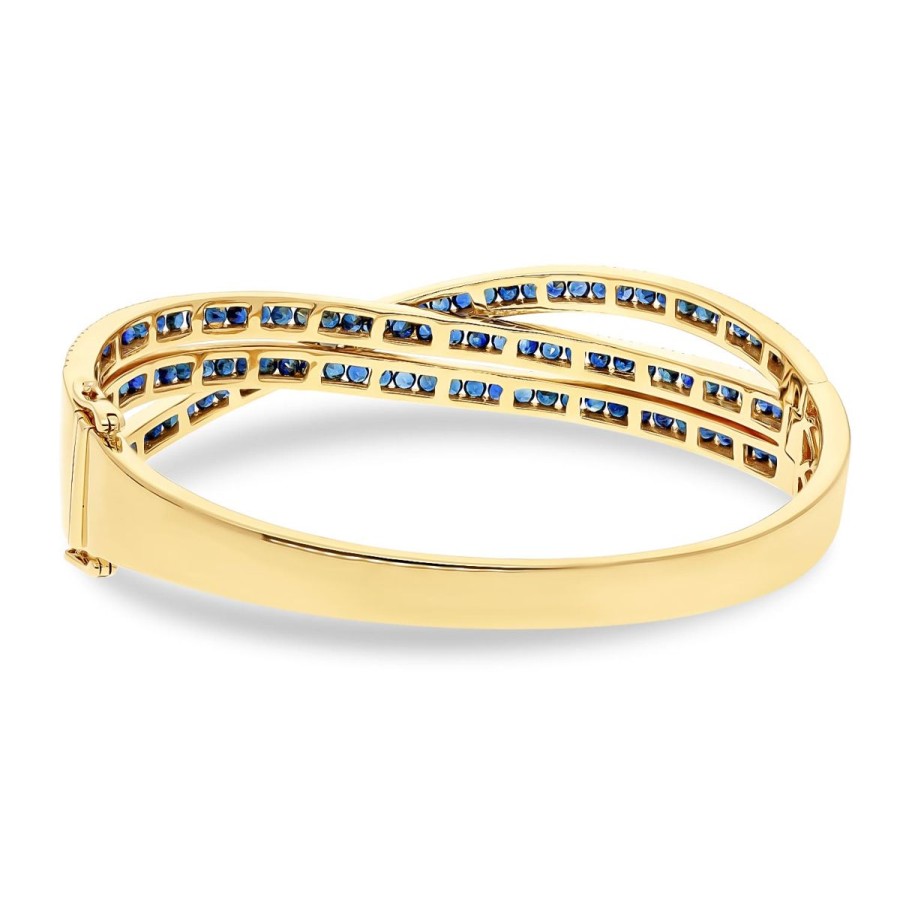 Gem Shopping Sapphire And Diamond Bangle In 14K | Sapphire