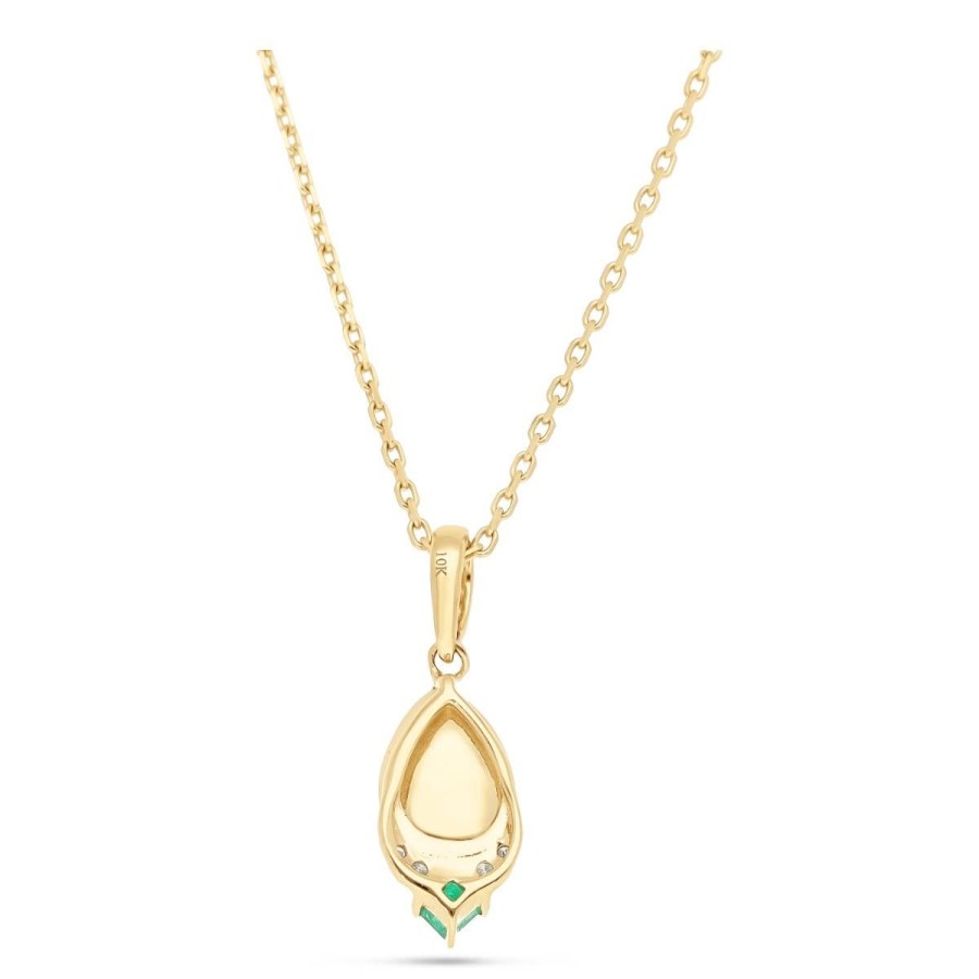 Gem Shopping Cirari Couture Opal And Emerald|Diamond Pendant In 10K | Emerald