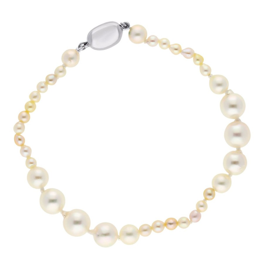 Gem Shopping Aquarian Pearls Cultured Akoya Pearl Bracelet In Sterling Silver | Pearl