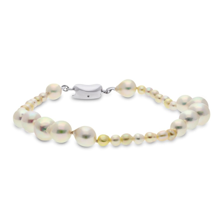 Gem Shopping Aquarian Pearls Cultured Akoya Pearl Bracelet In Sterling Silver | Pearl