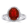 Gem Shopping Fire Opal And Diamond Ring In 14K | Fire Opal