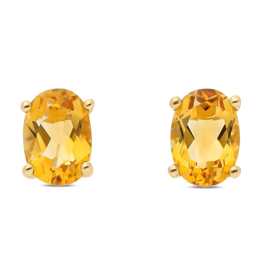 Gem Shopping Lali Jewels Citrine Stud Earrings In 14K Yellow Gold | Citrine