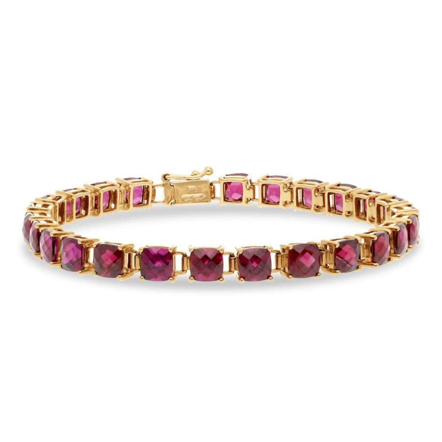 Gem Shopping Garnet Bracelet In 14K Rose Gold | Garnet