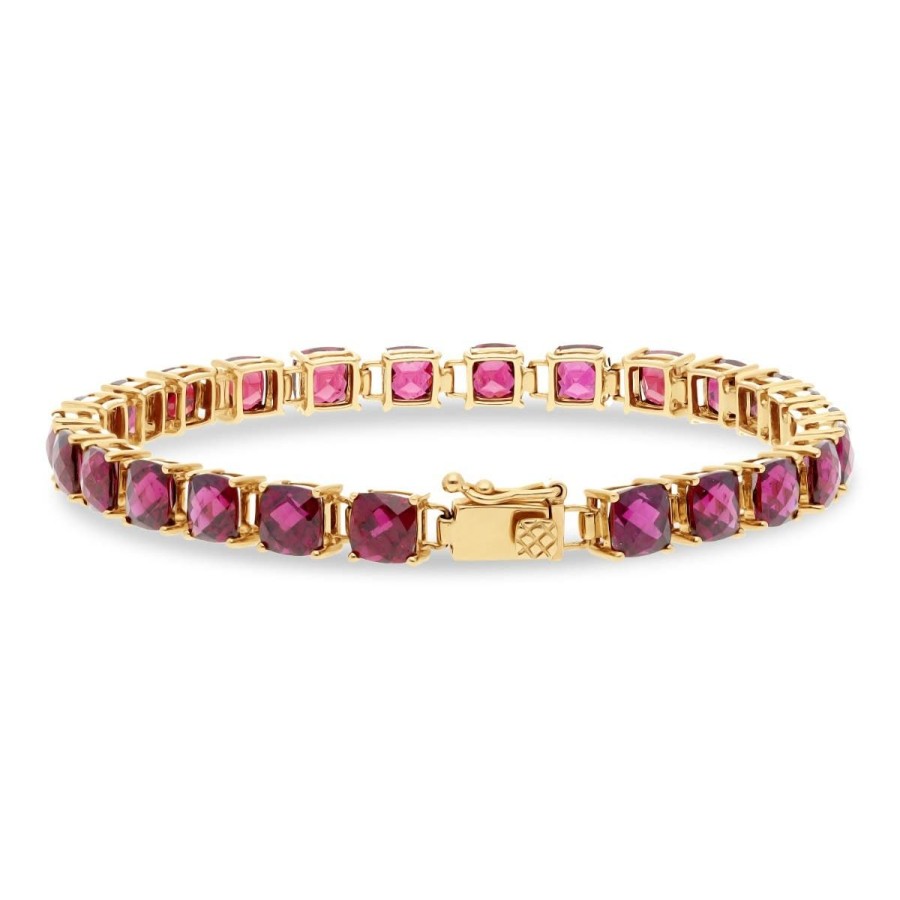 Gem Shopping Garnet Bracelet In 14K Rose Gold | Garnet