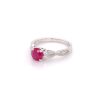 Gem Shopping Ruby And Diamond Ring In 18K White Gold | Ruby