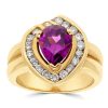 Gem Shopping Garnet And Diamond Ring In 14K | Garnet