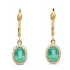 Gem Shopping Cut By Ben Emerald And Diamond Earrings In 14K | Emerald