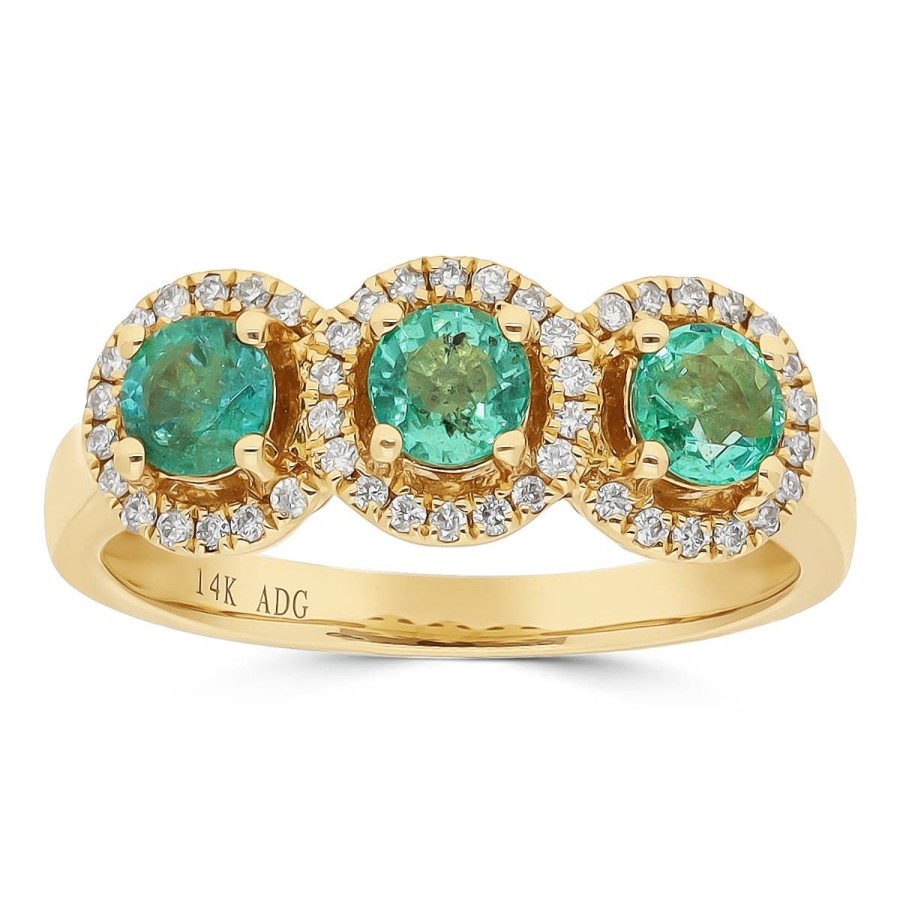 Gem Shopping Gem Bleu Emerald And Diamond Ring In 14K | Emerald