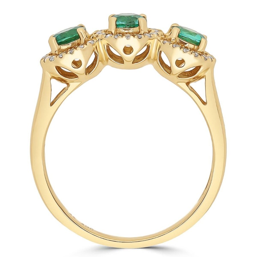 Gem Shopping Gem Bleu Emerald And Diamond Ring In 14K | Emerald