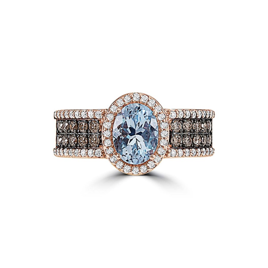 Gem Shopping Effy Aquamarine And Diamond Ring In 14K Rose Gold | Aquamarine