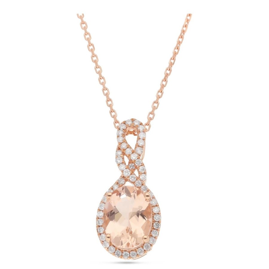 Gem Shopping Cirari Couture Morganite And Diamond Pendant In 14K | Morganite