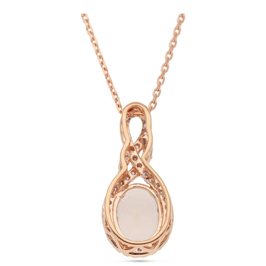 Gem Shopping Cirari Couture Morganite And Diamond Pendant In 14K | Morganite