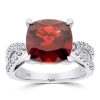 Gem Shopping Ant Hill Garnet And Diamond Ring In 18K White Gold | Garnet