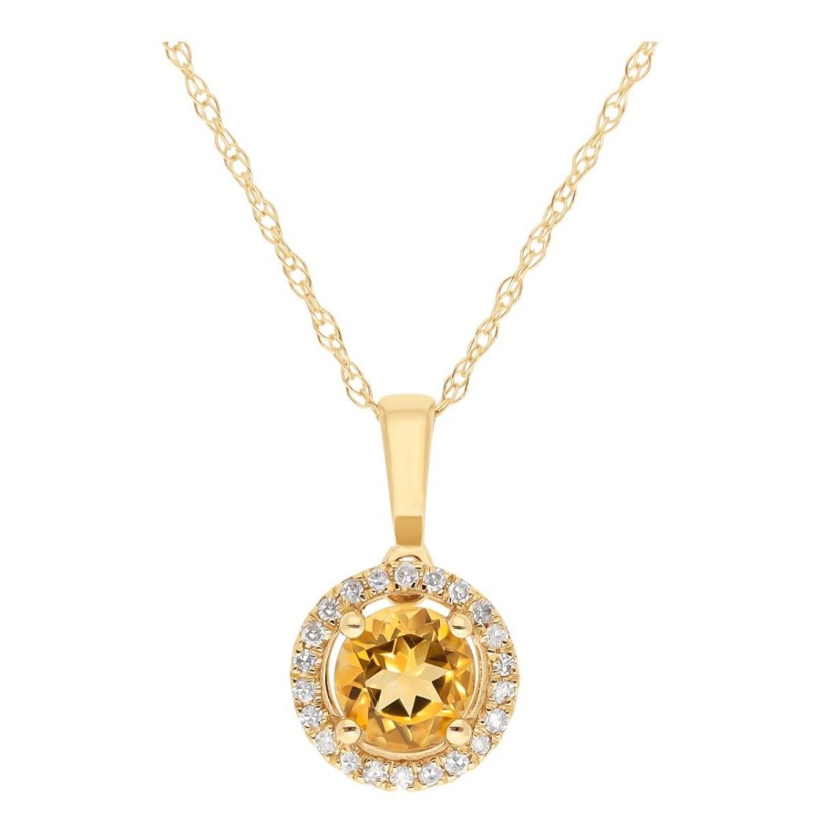 Gem Shopping Lali Jewels Citrine And Diamond Pendant In 14K | Citrine