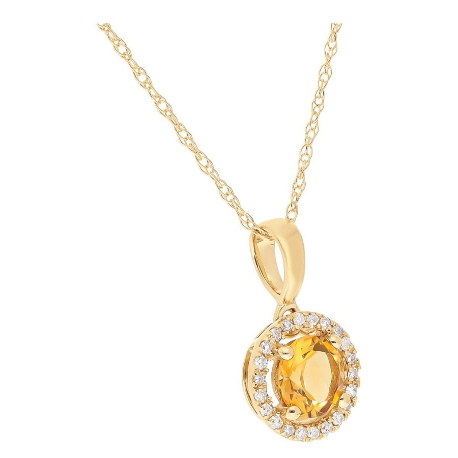 Gem Shopping Lali Jewels Citrine And Diamond Pendant In 14K | Citrine