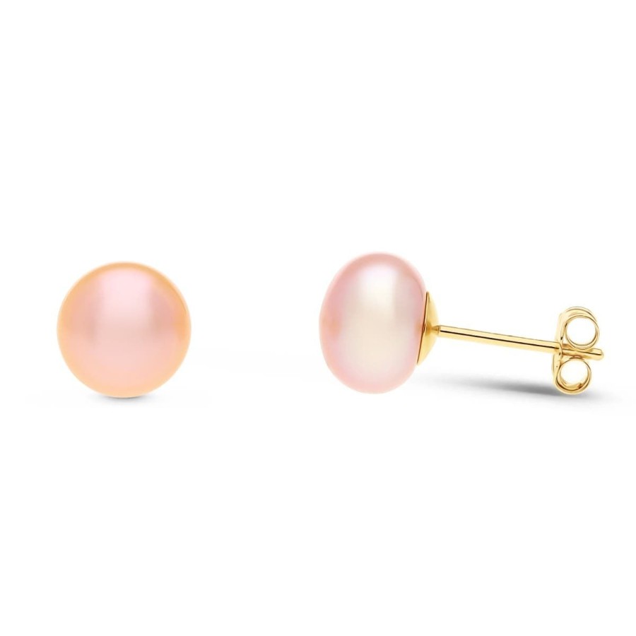 Gem Shopping Lali Jewels Freshwater Pearl Stud Earrings In 14K Yellow Gold | Pearl