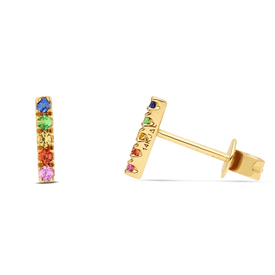 Gem Shopping Brevani Sapphire Stud Earrings In 14K | Sapphire