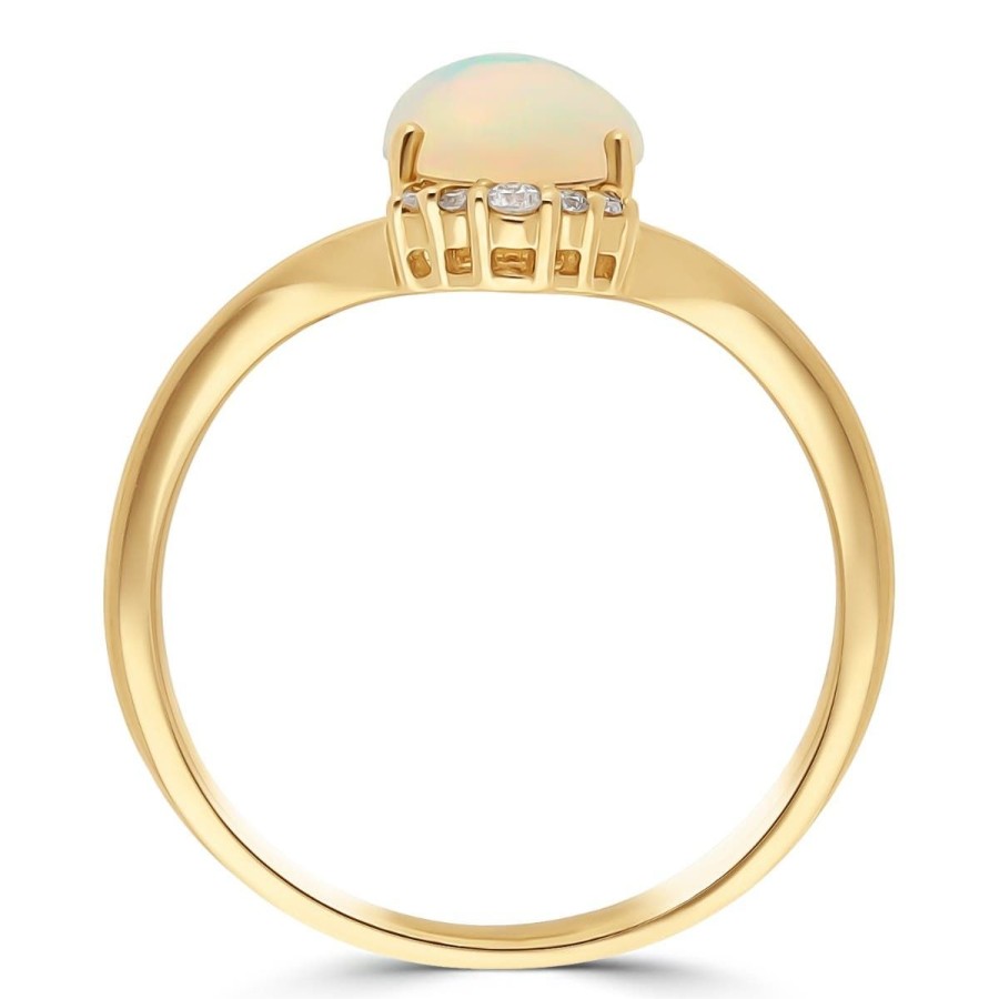 Gem Shopping Cirari Couture Opal And Diamond Ring In 14K Yellow Gold | Opal